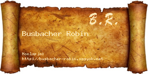 Busbacher Robin névjegykártya
